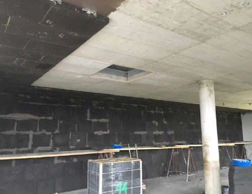 Plăci termoizolante din sticlă celulară GEOCELL Panel montate pe perete și plafon